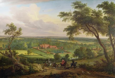 Bifrons Park, Patrixbourne, Kent, autrefois attribué à John Wootton (1682-1764) et précédemment à Jan Siberechts (1627-c.1703) c.1695-1705
